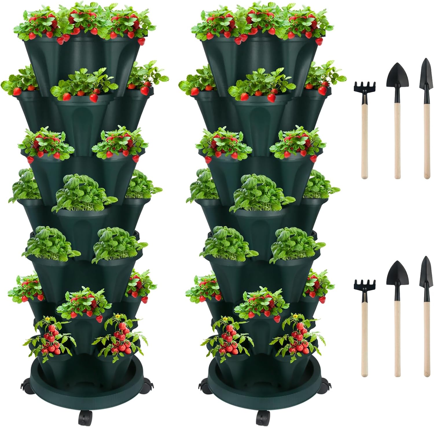 Vertical Planter 7 Tier Stackable Planters Garden Planters Strawberry Herb Flower and Vegetable