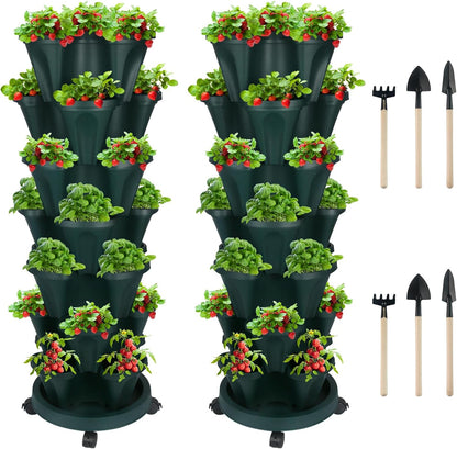 Vertical Planter 7 Tier Stackable Planters Garden Planters Strawberry Herb Flower and Vegetable