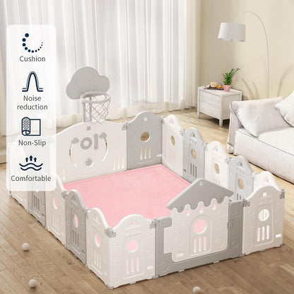ACOMOPACK Baby Play Mat for Floor 1.3" Thick Memory Foam Play Mat 59"×71" Tummy Time Crawling with