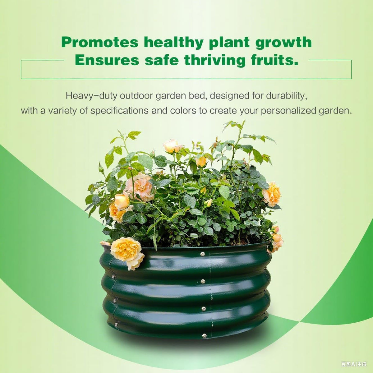 GARDMAX 2x2x1FT Galvanized Round Raised Garden Bed Kit, Metal Planter Boxes Outdoor with Easy