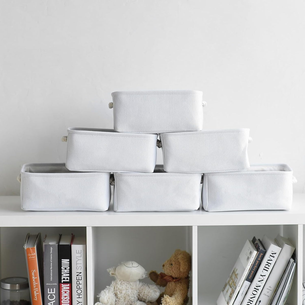 TheWarmHome Storage Basket for Gifts Empty - 11.8x7.8x5.2 inch 1 Pack Fabric Storage Cubes, Nursery