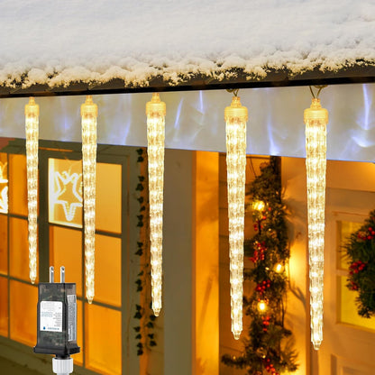 Brightown Christmas Meteor Shower Icicle Lights Outdoor, 30ft with 30 Tube 720 LED Dropping Effect