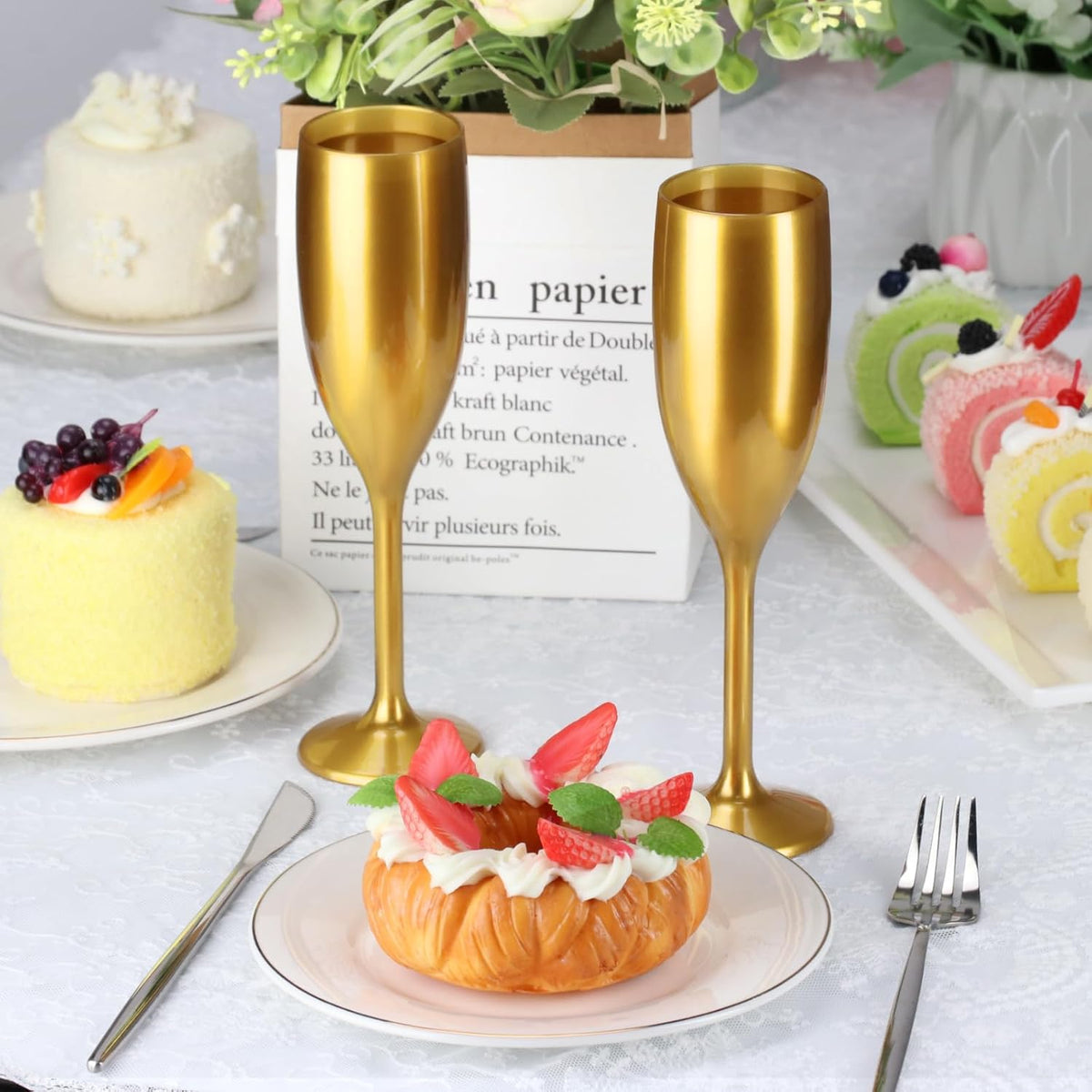 XUWAIDSGN Acrylic Champagne Flutes Toasting Glasses Unbreakable Mimosa Bar Reusable Wine Glasses