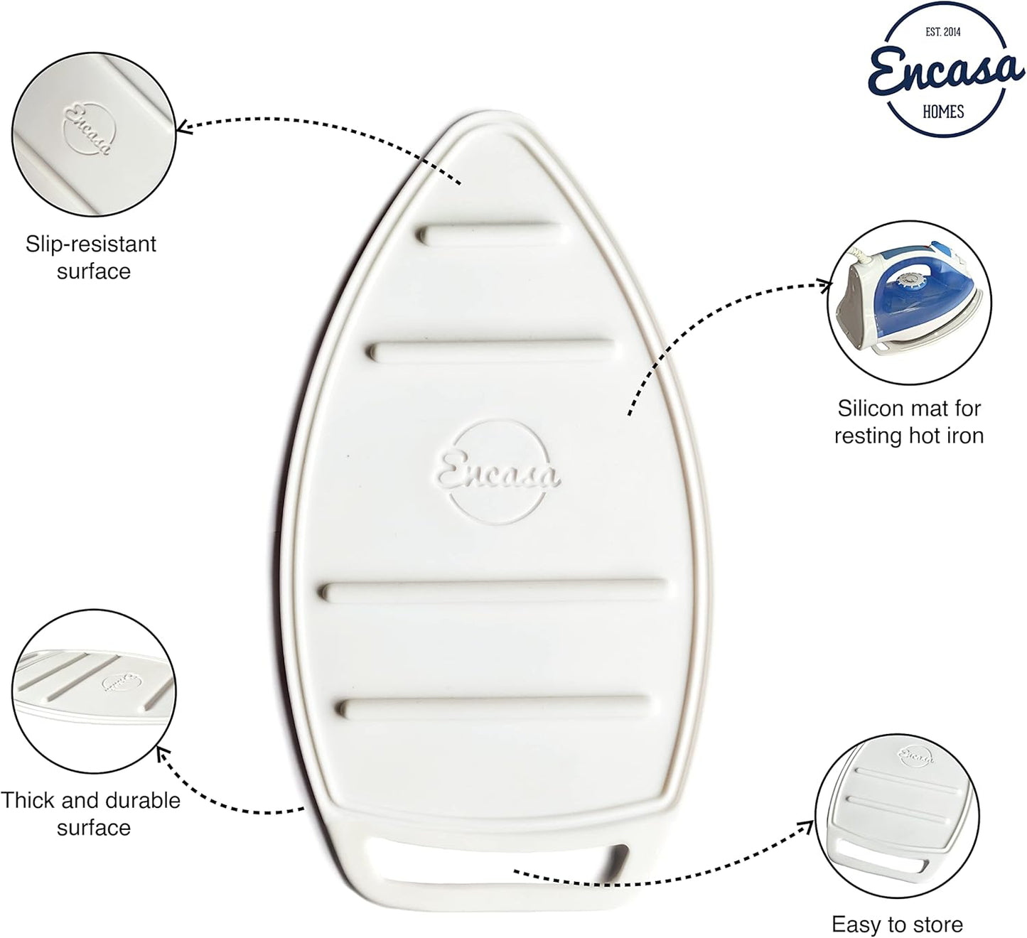 Encasa Homes Silicon Mat for Hot Iron Rest - Heat Resistant, Anti - Slip, Thicker Pad for
