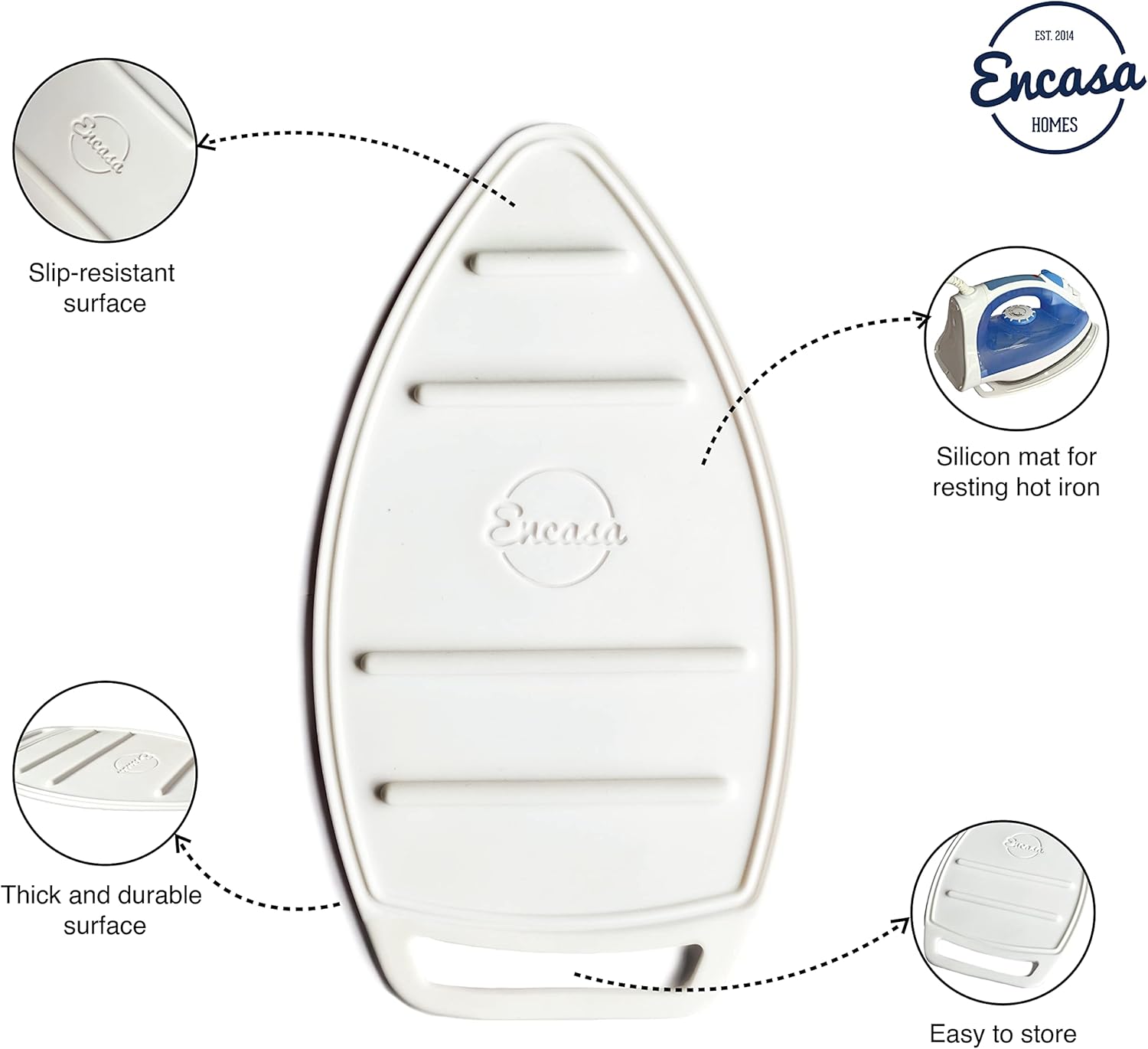 Encasa Homes Silicon Mat for Hot Iron Rest - Heat Resistant, Anti - Slip, Thicker Pad for