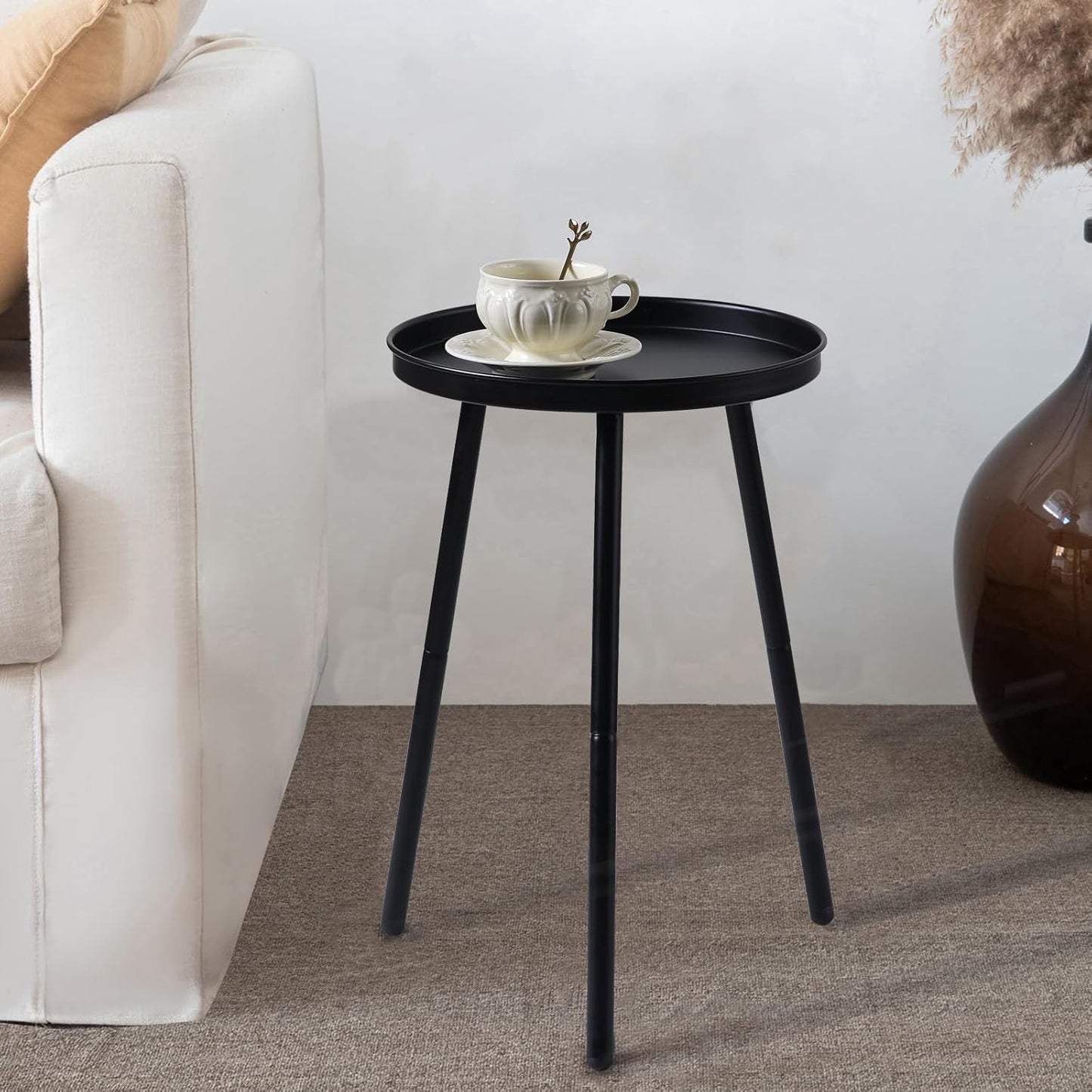 AOJEZOR Side Table: End Table for Any Room - Small Side Tables for Small Spaces All Matte Black