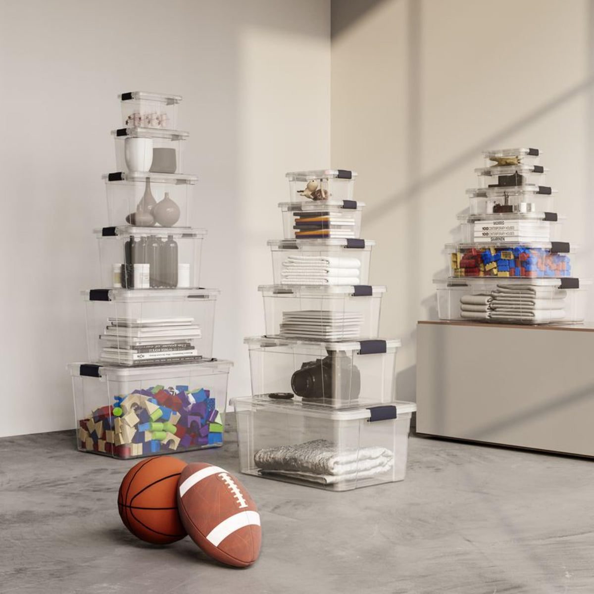Superio Clear Storage Boxes with Lids, 20 Quart, Deep, BPA Free Plastic Containers, Bins for
