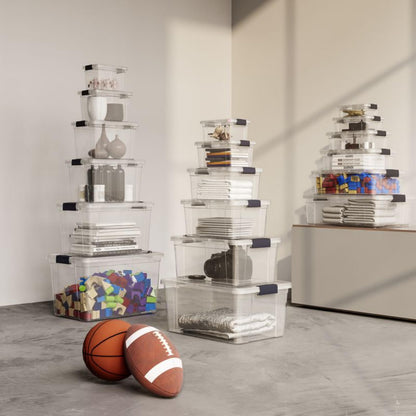 Superio Clear Storage Boxes with Lids, 20 Quart, Deep, BPA Free Plastic Containers, Bins for