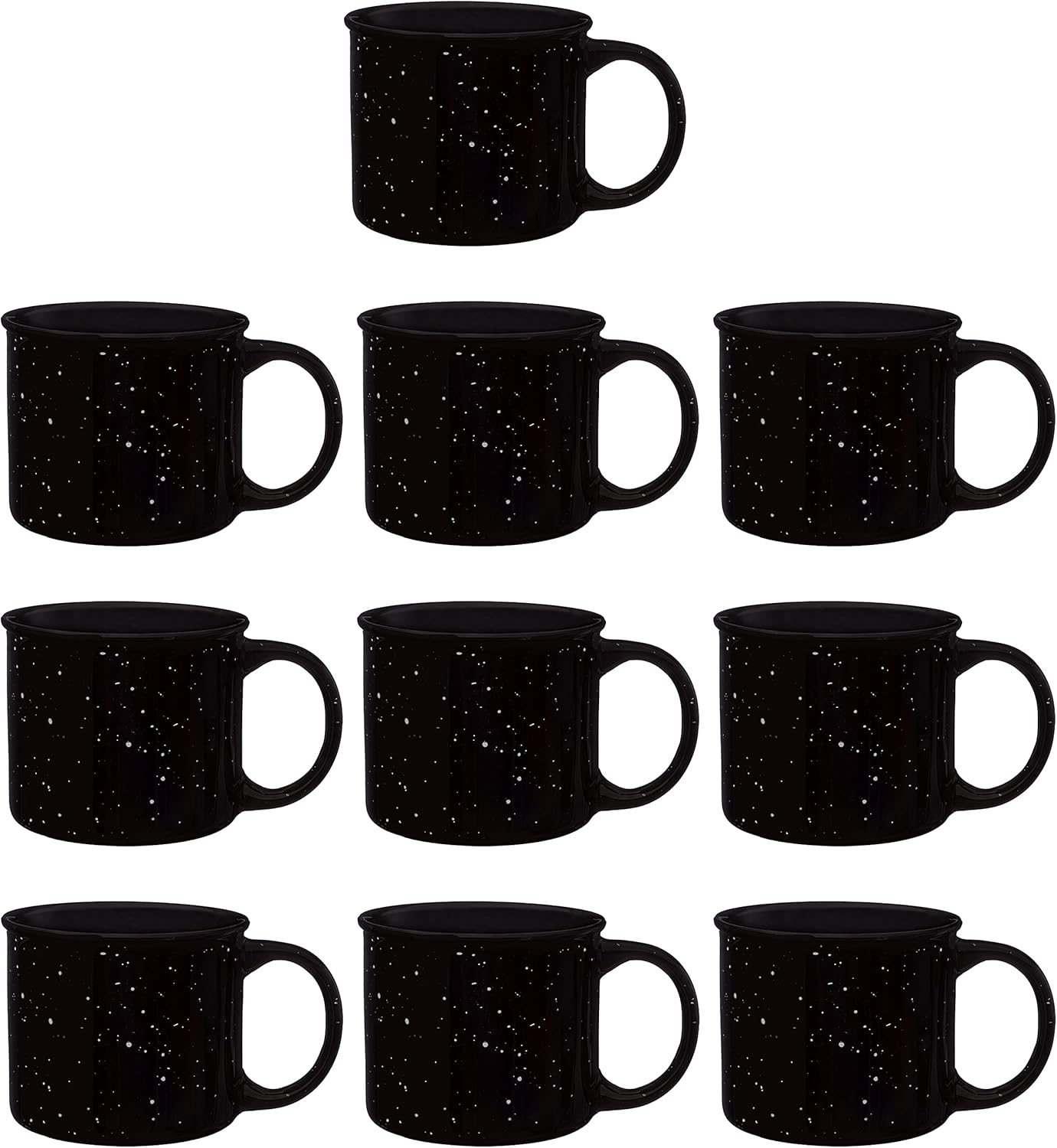 DISCOUNT PROMOS Ceramic Campfire Coffee Mugs 13 oz. Set of 10, Bulk Pack - Perfect for Tea