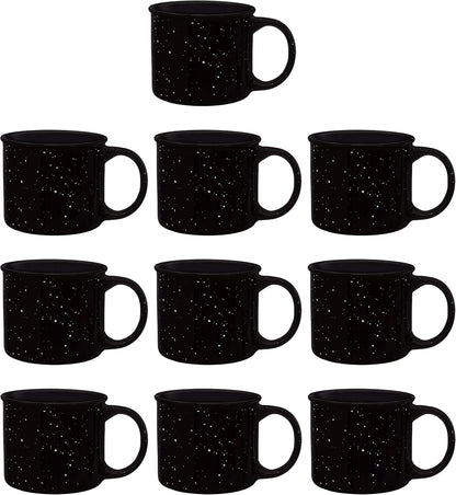 DISCOUNT PROMOS Ceramic Campfire Coffee Mugs 13 oz. Set of 10, Bulk Pack - Perfect for Tea