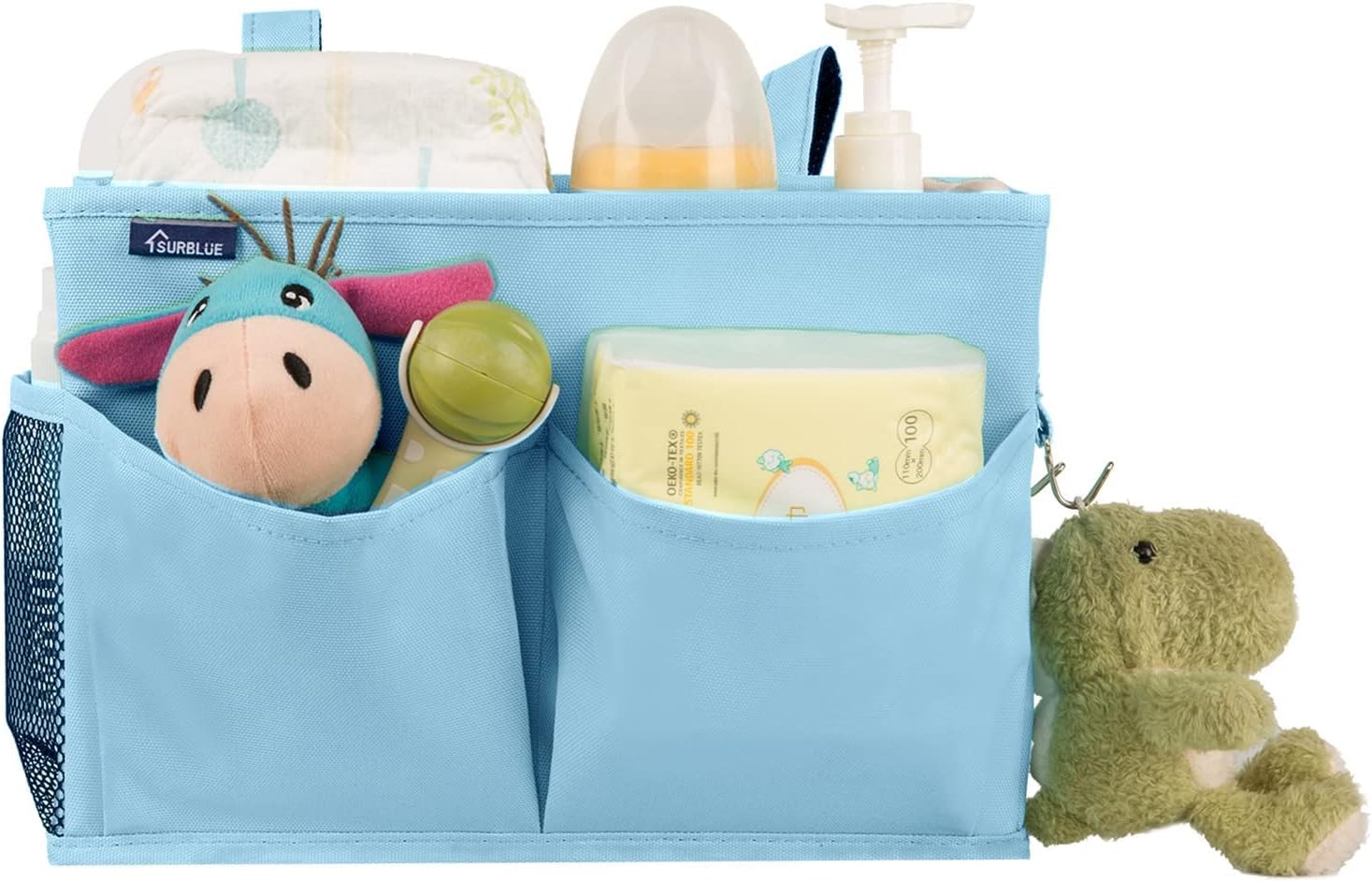 Surblue Bedside Caddy Hanging Organizer Bedside Storage Bag for Bunk and Hospital Beds (Small