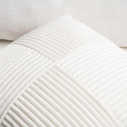 Fancy Homi Set of 2 Cream White Boho Long Lumbar Body Decorative Throw Pillow Cover 14x36 Inch for