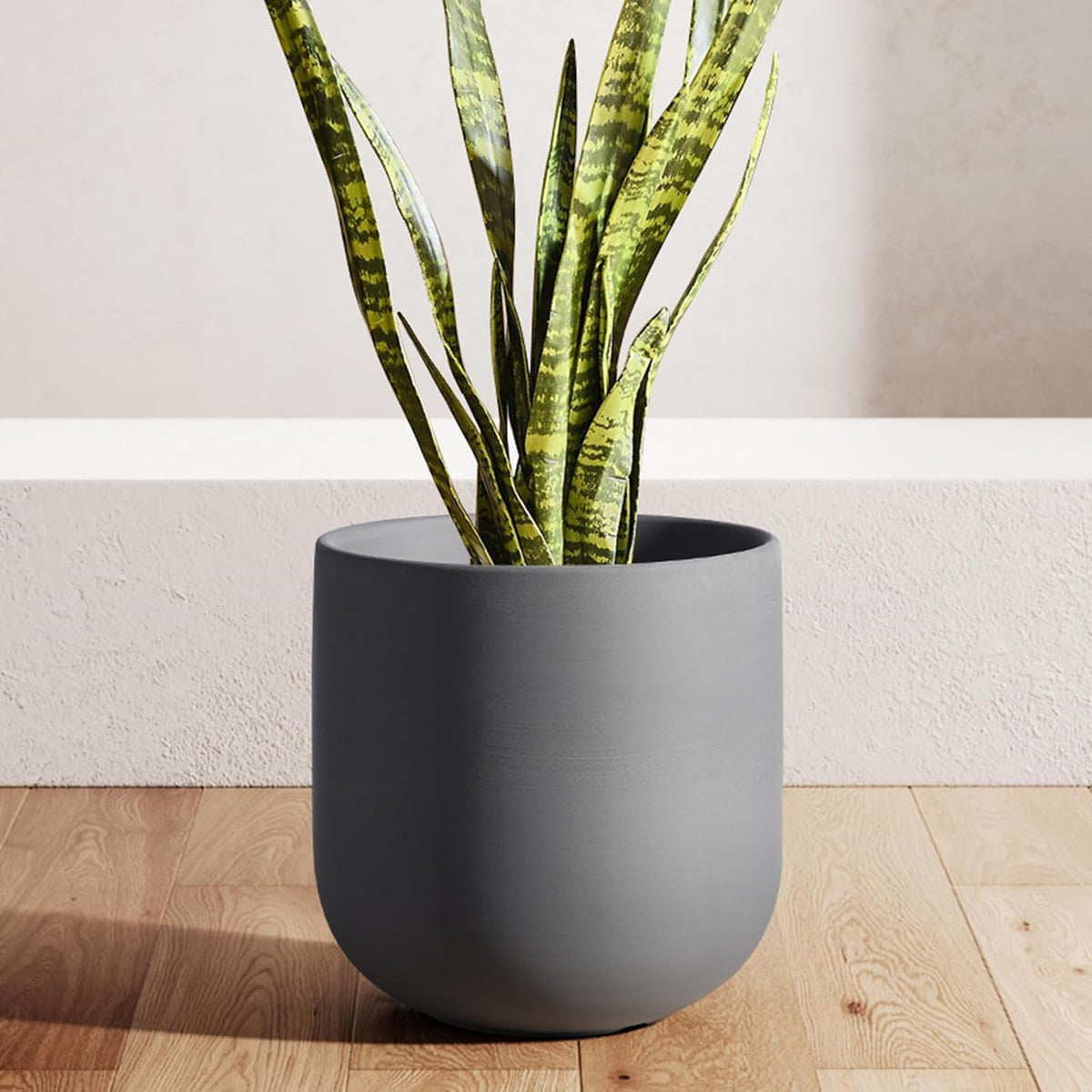 LE TAUCI 10 Inch Plant Pot, Ceramic Pots for Plants with Drainage Hole and Rubber Plug, Plant Pots