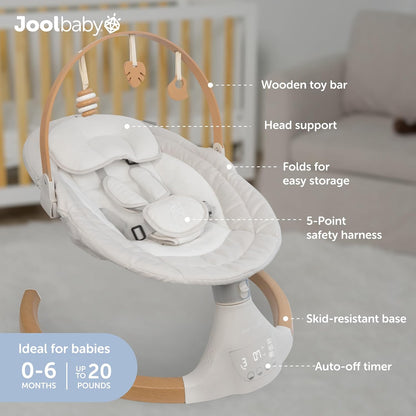 Jool Baby Nova Swing for Newborns - Electric Motorized Infant Swing, Bluetooth Music, 10 Preset