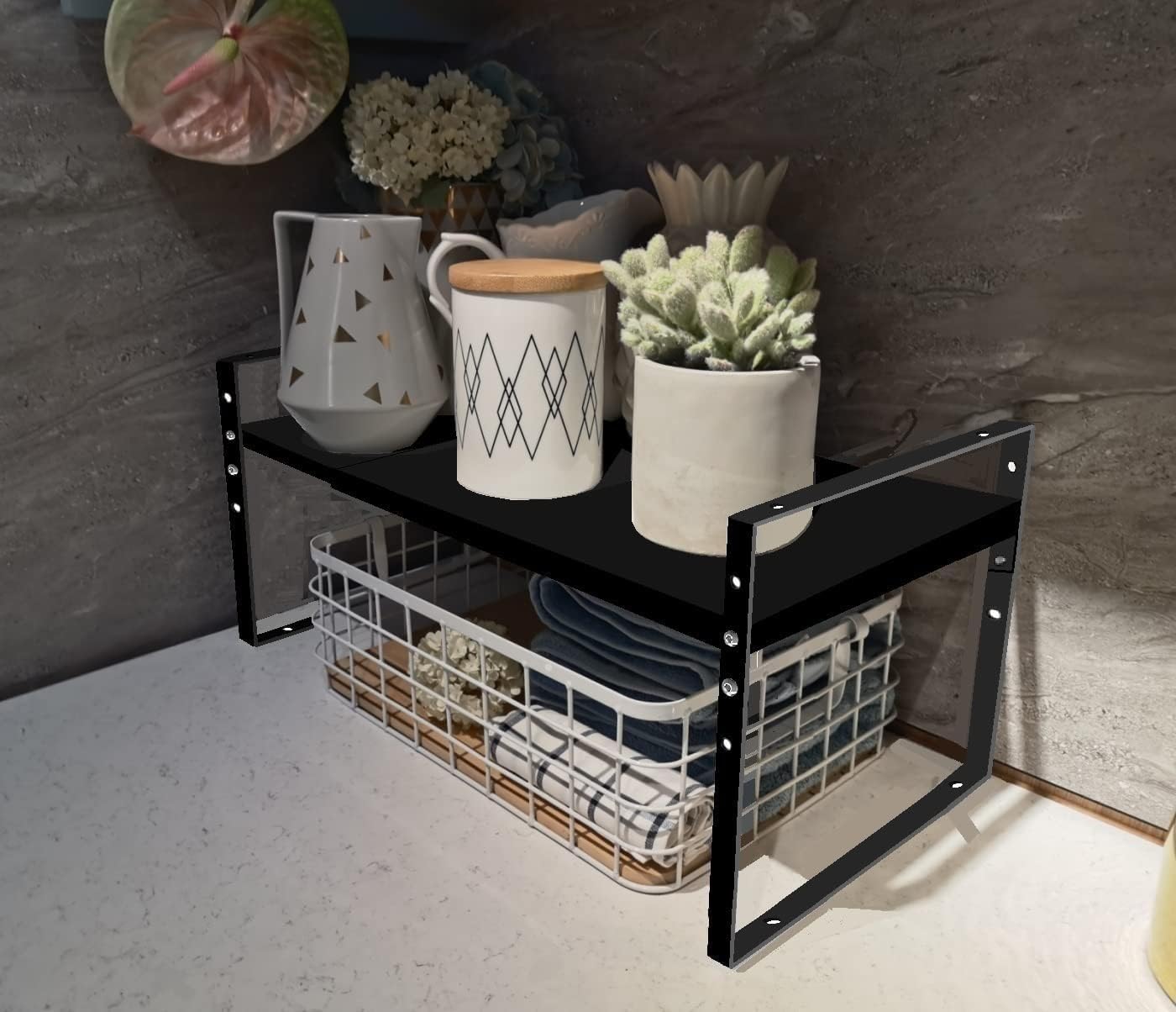 Expandable,Stackable Spice Rack,Seasoning Organizer and Storage,Spices Jar Racks for