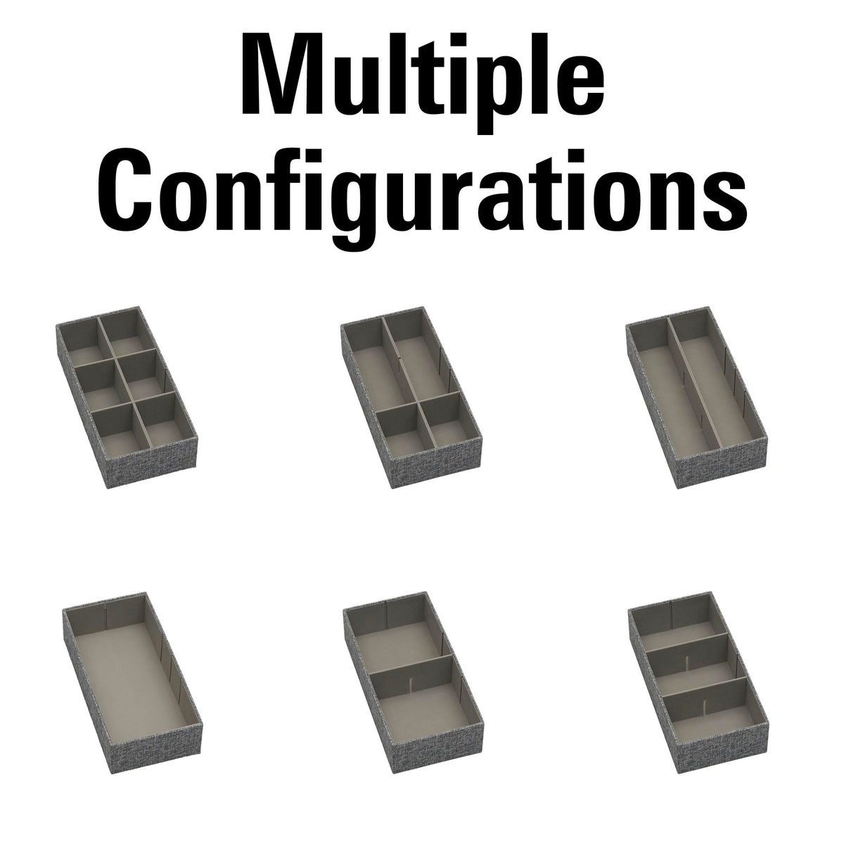 Household Essentials 3‑Piece Drawer Organizer Starter Set in Customizable Inserts of Large and