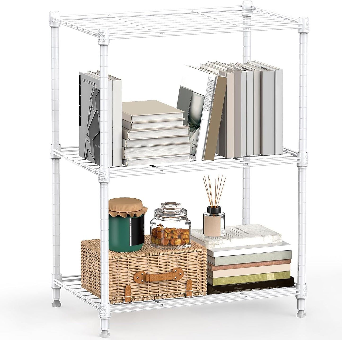 450 lbs Wire Storage Shelving 3-Tier Utility Shelving Unit Steel Organizer Wire Rack for