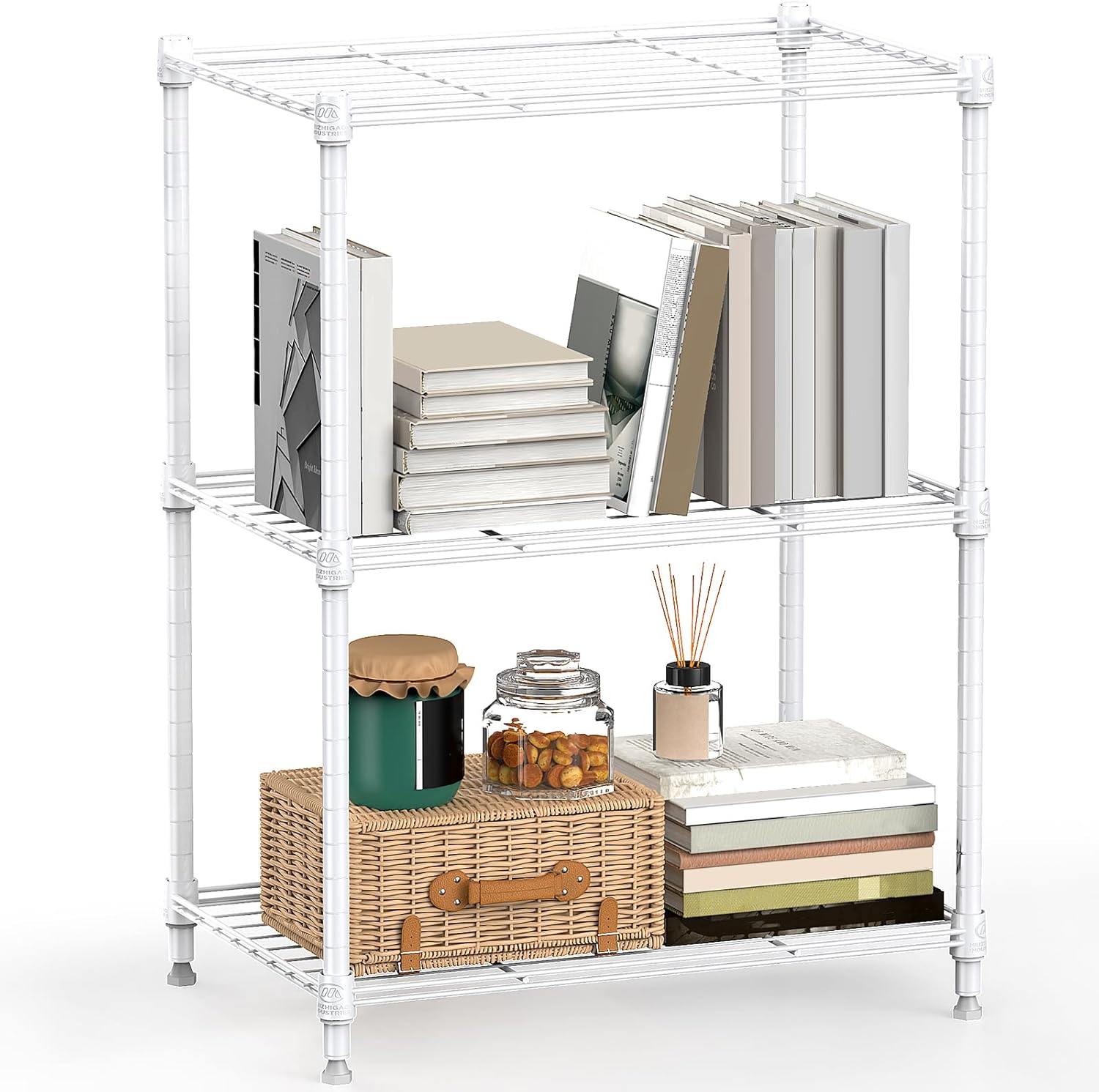 450 lbs Wire Storage Shelving 3-Tier Utility Shelving Unit Steel Organizer Wire Rack for