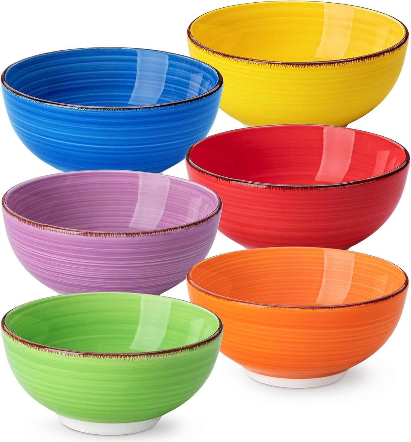 vancasso Bonita 12 Oz Small Bowls Set of 6, Ceramic Mini Dessert & Dipping Dishes, 5" Kids Bowls