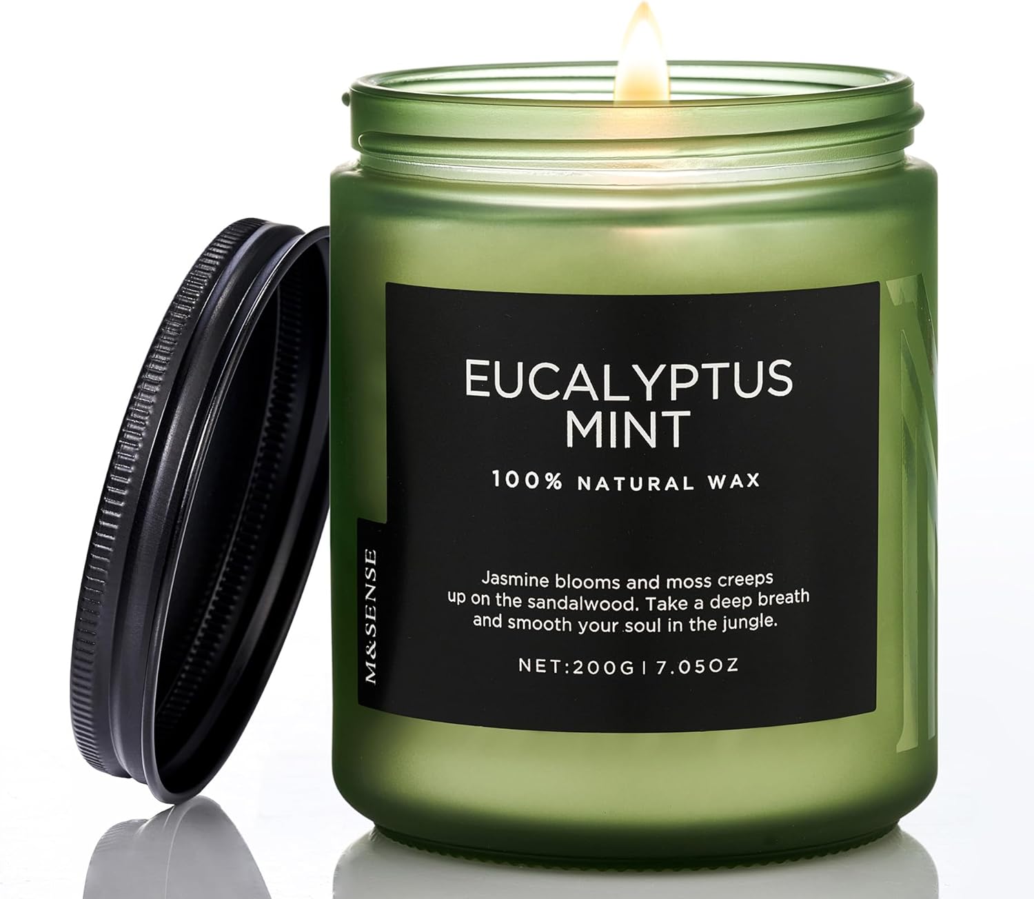 M&SENSE Eucalyptus & Mint Candles for Home Scented, Clean Non Toxic Aromatherapy Candle Gift 7.05oz