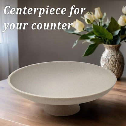 Large Decorative Bowl, Modern Resin Pedestal Bowl for Home Decor, Stylish Fruit Bowl for Kitchen