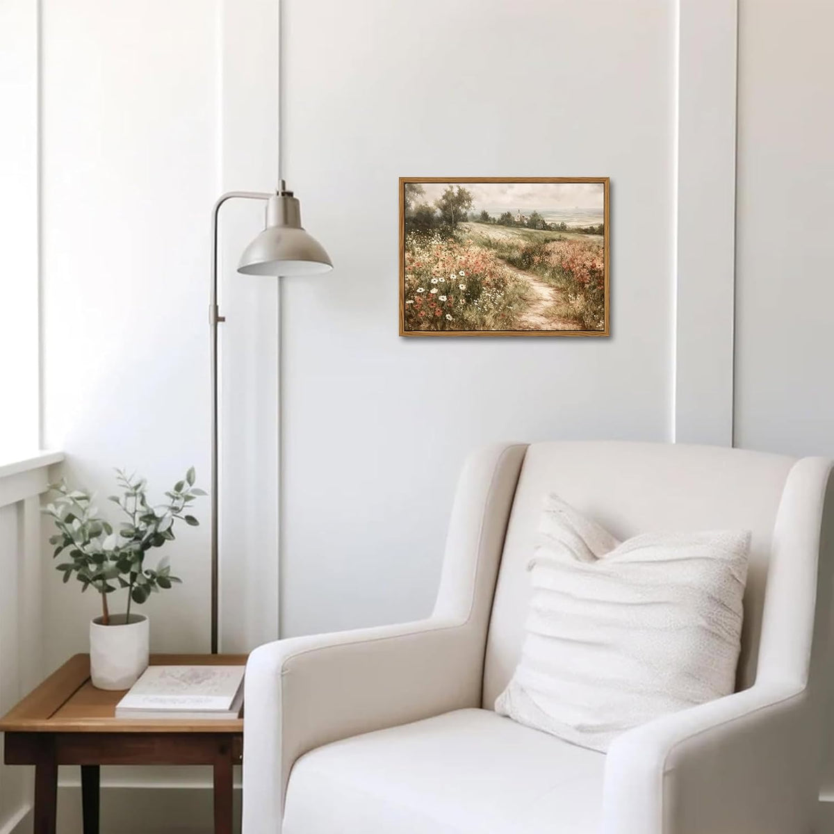 Vintage Framed Wall Art for Living Room – Vintage Wildflower Pictures Oil Paintings Canvas Prints