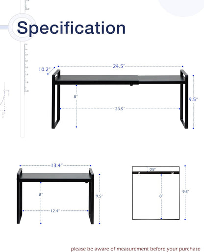 Nxconsu Expandable Cabinet Shelf Organizer Riser for Kitchen Pantry Cupboard Under Sink Countertop