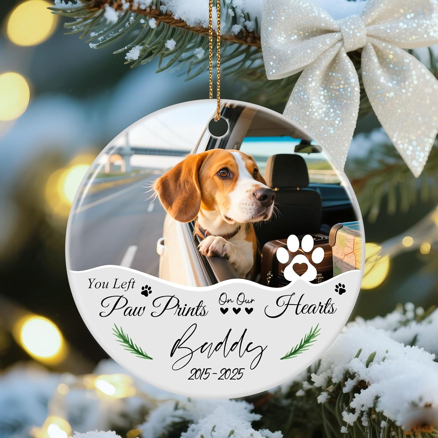Custom Dog Memorial Gifts, Personalized Pet Memorial Ornament, Ceramic Christmas Ornaments 2025