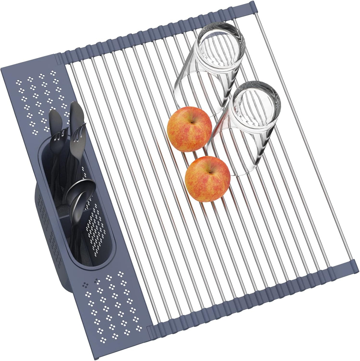 LEMIKKLE Roll Up Dish Drying Rack 17.5" x 15.2" Over The Sink Dish Drying Rack, Multi-Purpose