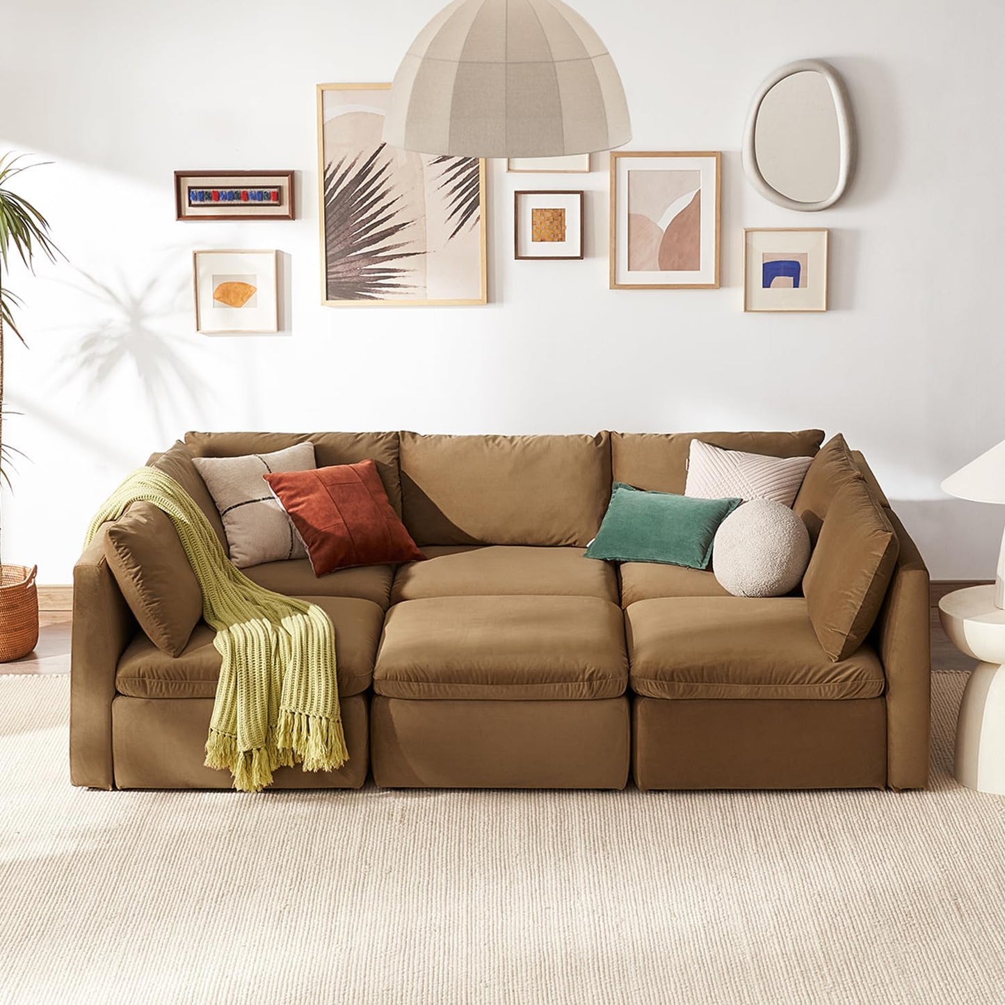 mopio Oversized Modular Sectional Sofa with Fully Removable Covers and Storage, Convertible U