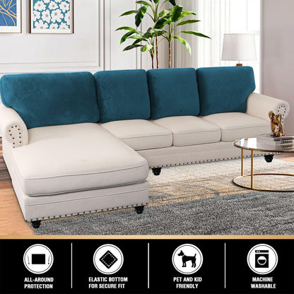 PrinceDeco Sectional Couch Covers Velvet Cushion Covers for Sectional Couch Washable Cushion Covers