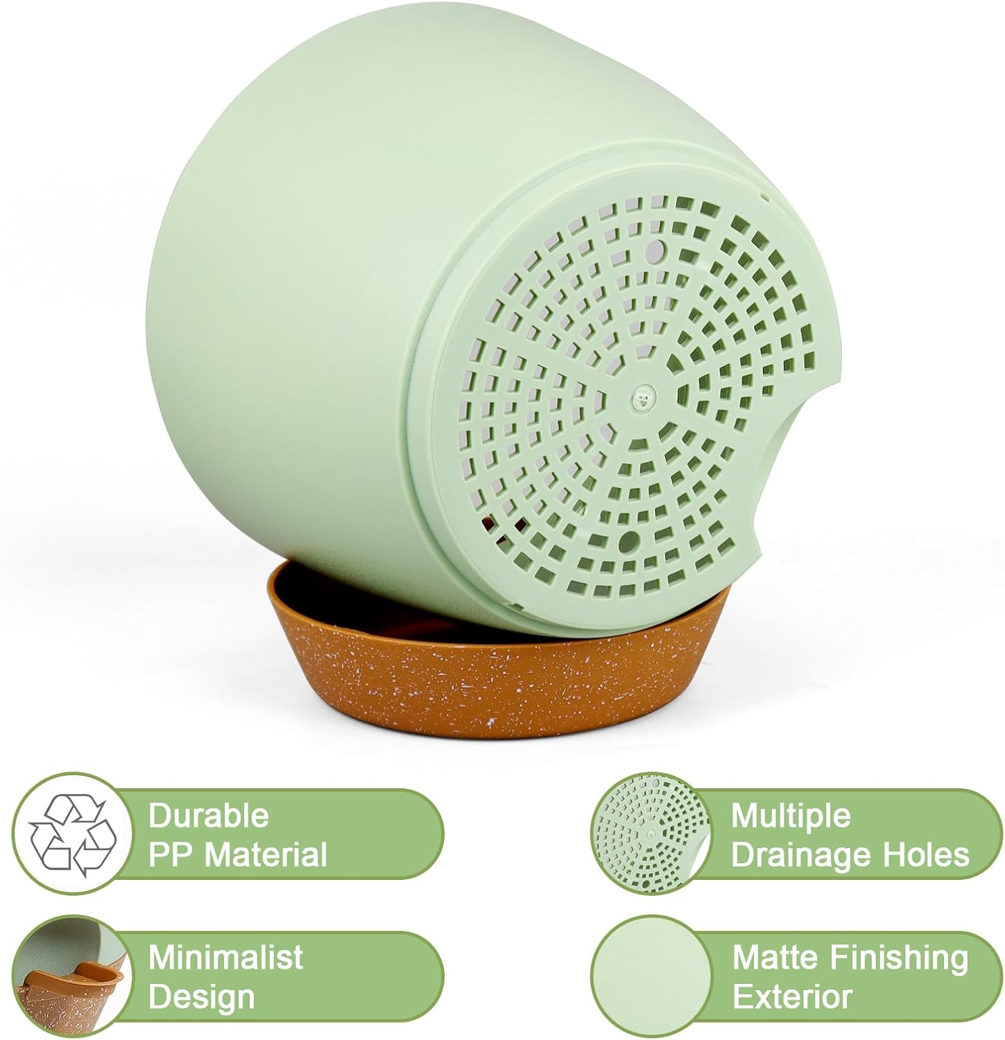 10/9/8 inch Self Watering Pots, Planter, Plant Pots with Mesh Drainage Holes for Indoor Outdoor