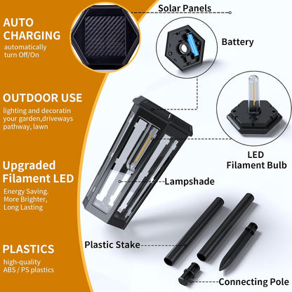KINKAI Solar Pathway Lights Outdoor - 6 Pack Solar Garden Lights Driveway Light Landscape Lighting