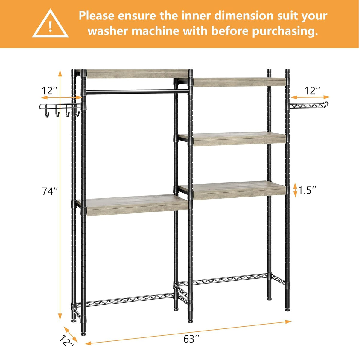 Double Row Over Washer and Dryer Storage Shelves, Laundry Room Organization and Storage, Heavy Duty