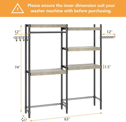 Double Row Over Washer and Dryer Storage Shelves, Laundry Room Organization and Storage, Heavy Duty