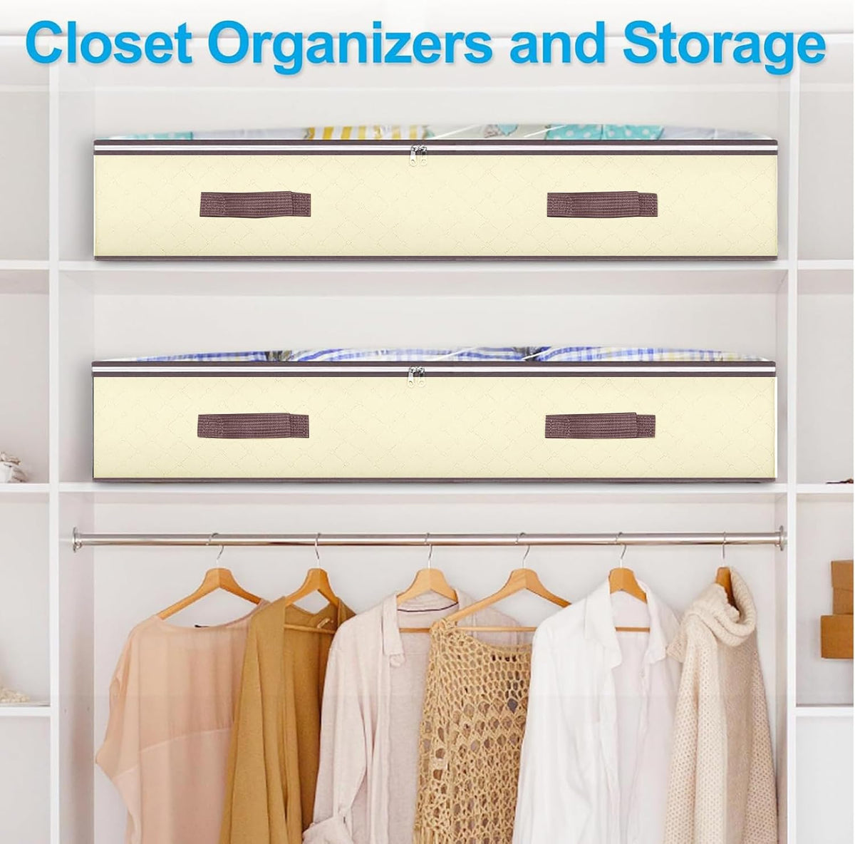 90L Under Bed Storage Containers, Underbed Toy Organizers and Clothing Storage Bags, Closet Storage