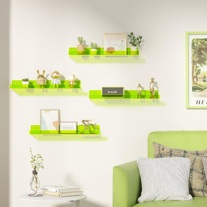 upsimples Acrylic Shelves for Wall Decor, 15" Display Shelf for Figure, Nail Polish, Wall Organizer