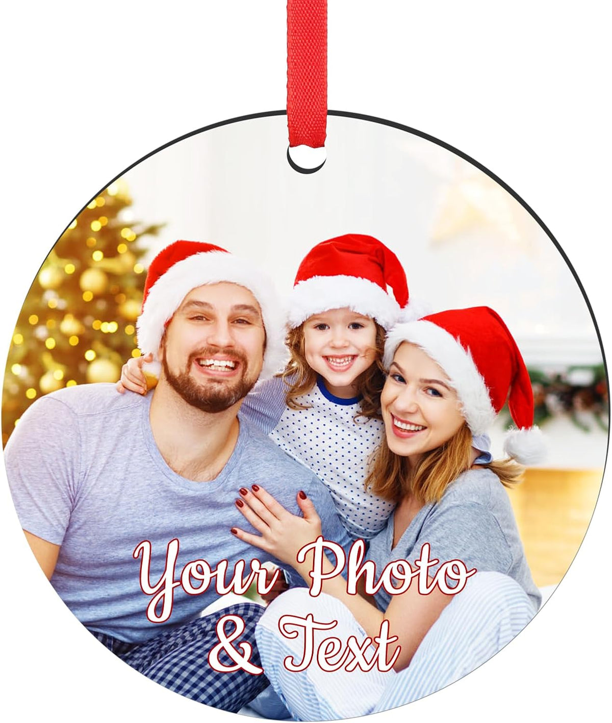 Personalized Christmas Ornaments 2025 Wood Custom Picture Text Hanging Ornament Customized