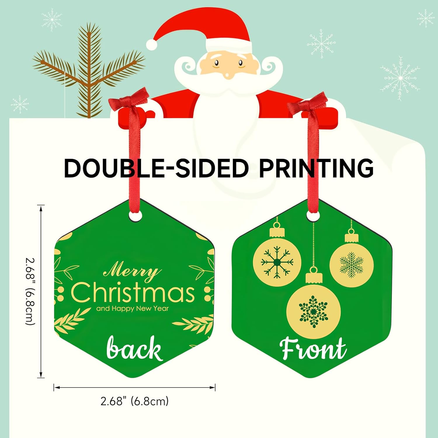 Personalized Christmas Ornaments 2025 Wood Custom Picture Text Hanging Ornament Customized