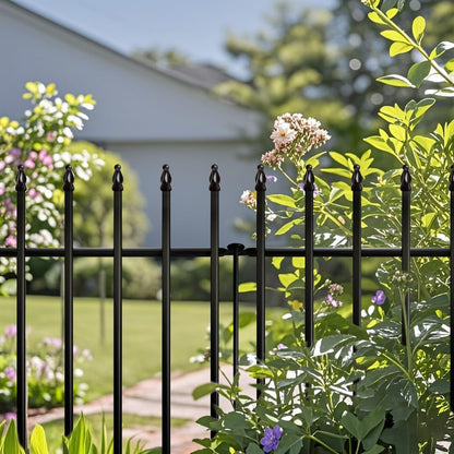 Metal Garden Fence 32 inch H x 24 inch W (5 Panels, Total Length 10 ft) No Need Dig Outdoor
