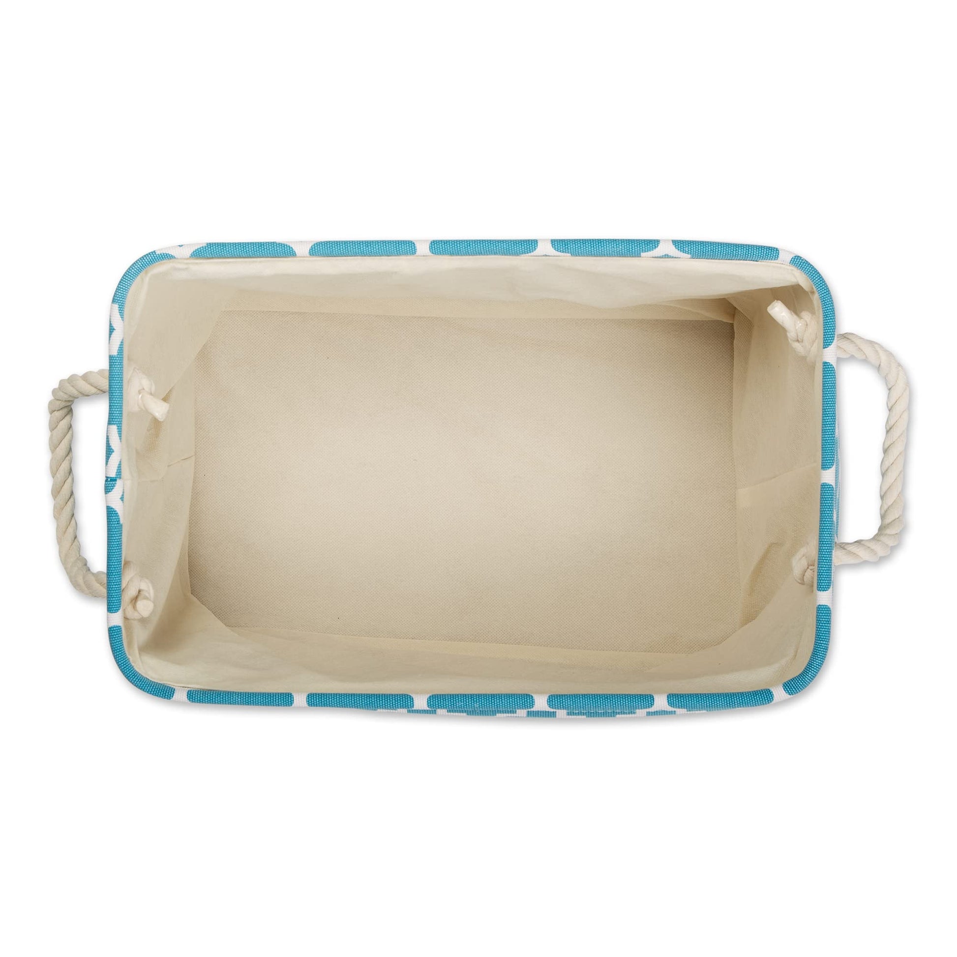 DII Polyester Container with Handles, Lattice Storage Bin, Medium, Storm Blue