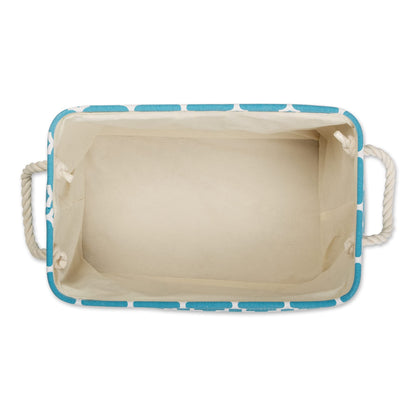 DII Polyester Container with Handles, Lattice Storage Bin, Medium, Storm Blue