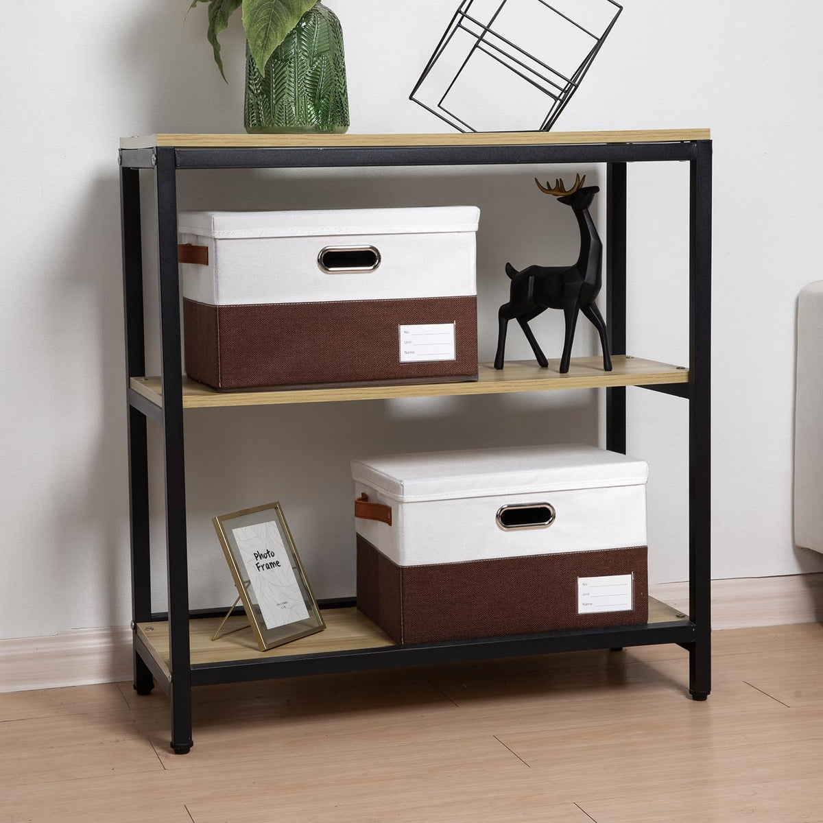 PRANDOM Foldable Storage Bins with Lids [3-Pack] Fabric Collapsible Storage Boxes Baskets Cubes