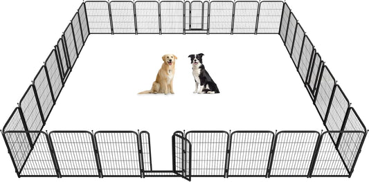 Metal Dog Playpen, 45" Inch Height 32 Panels, Ideal Dog Fence for Large/Medium/Small Dogs Indoor &
