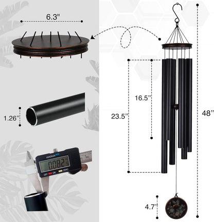 Vanquer Large Wind Chimes for Outside Deep Tone - 46'' Wind Chimes Outdoor Clearance, Windchimes
