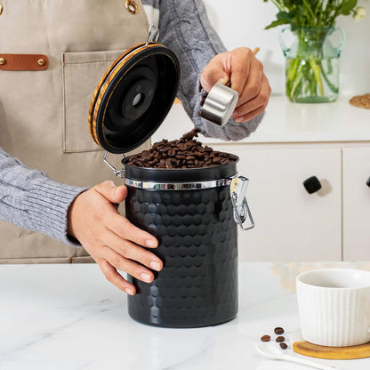 TEDSWAIT Coffee Canisters Airtight Coffee Bean Storage Container Kitchen Stainless Steel Food