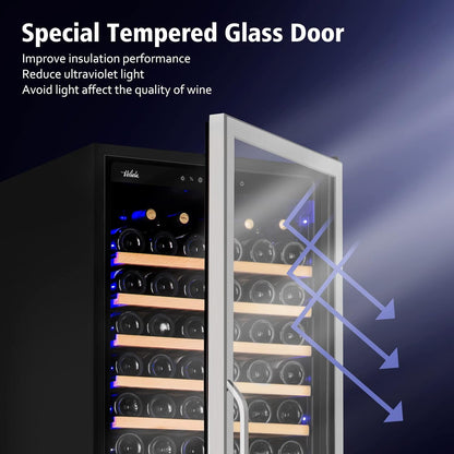 24 Inch Wine Cooler Refrigerator, 179 Bottles Professional Wine Cellars with Powerful