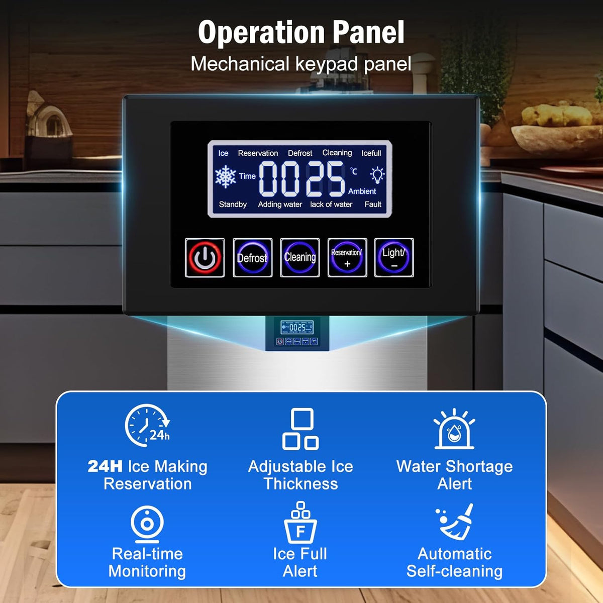 Commercial Ice Maker Machine 350 LBS/24H, 136 Ice Trays Freestanding & Undercounter Ice Machine