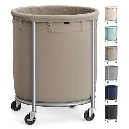 SONGMICS Laundry Basket with Wheels, 29 Gal., Steel Frame, Removable Bag