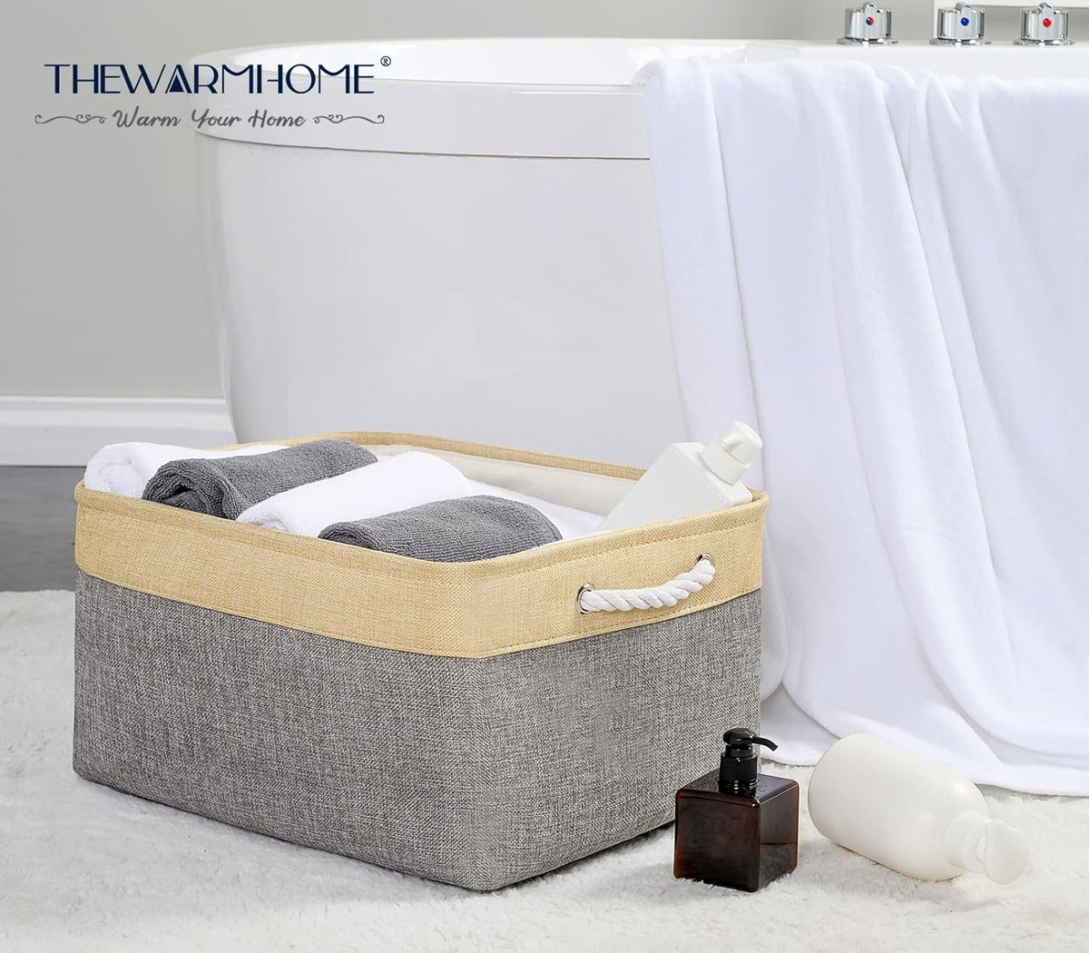 TheWarmHome Storage Baskets for Organizing, Extra Large-3Pack, 17.7L×13.8W×9.8H inch Large Sturdy